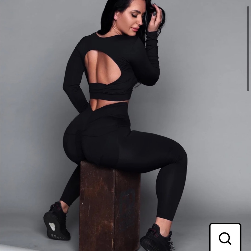 Blue body Brazil bum bum leggings scrunch butt black